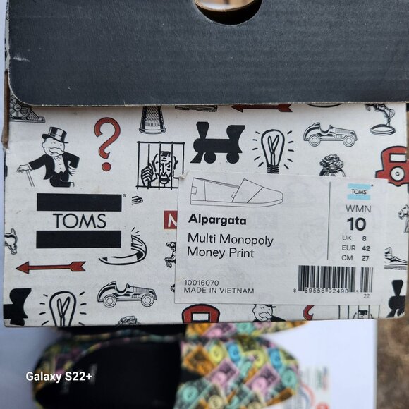 Toms Alpargata Multi Monopoly Money Print Womens Size 10 M NIB Whimsical Fun - Picture 6 of 6
